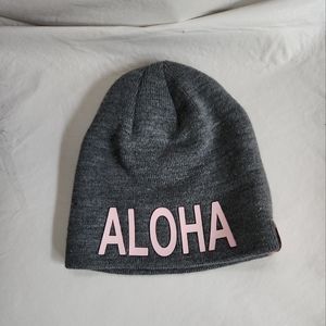 Gray Grey Robin Ruth Beanie Cap Aloha Hawaii